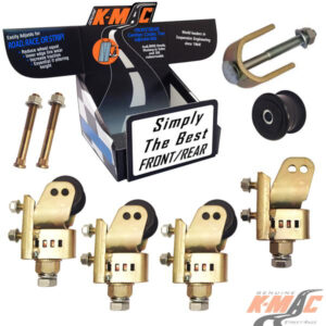 ford <kv pn 15>181316 j</kv pn 15> front<br/><kv orange>falcon au, ba, bf, rtv ('98 '08) </kv orange> <br/> (set of 4) <i>genuine k mac</i> fast "ratchet" adjust. camber & caster biggest, quickest, strongest adjustment system. also includes bush extraction tool