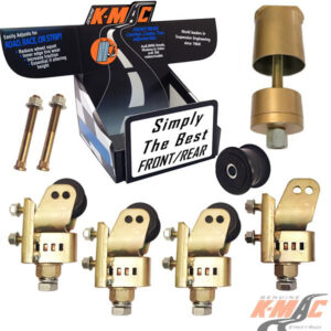 Ford <kv-pn-15>181816K</kv-pn-15> FRONT<br/><kv-Orange>Territory ('98-'16) </kv-Orange> <br/>( Set of 4 ) FAST "RATCHET" ADJUST. CAMBER & CASTER BIGGEST, QUICKEST, STRONGEST ADJUSTMENT SYSTEM. WITH SELF ALIGN MOUNTS FOR EXT. WEAR LIFE. ALSO INCLS. BUSH EXTRACTION TOOL !