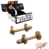 ford 180916d front  mustang ('67 '73) ( pair )  2 bolt flange strut camber kit. no undersize weakened crank bolts & twice adj. range refuse substitutes