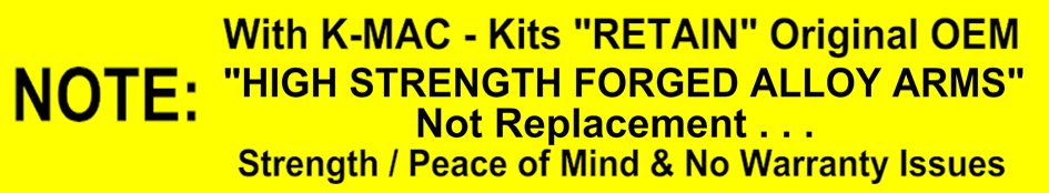K-MAC Camber kits Caster kits Retains OEM